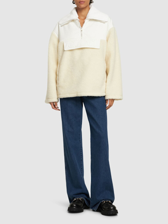 Luisaviaroma Giacca in pile di lana con zip In Saldo