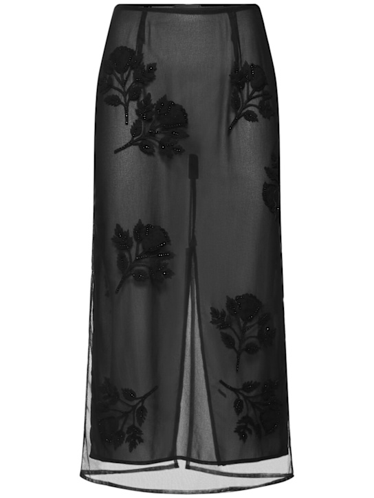 Luisaviaroma Gonna midi con fiori ricamati