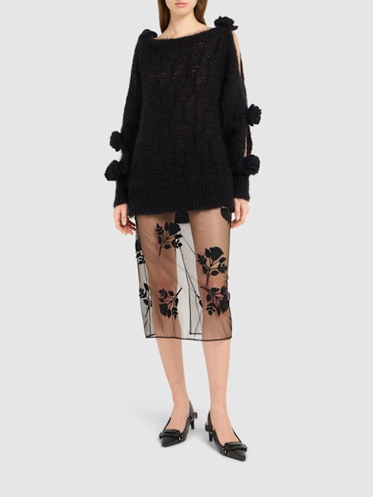 Luisaviaroma Gonna midi con fiori ricamati Economico