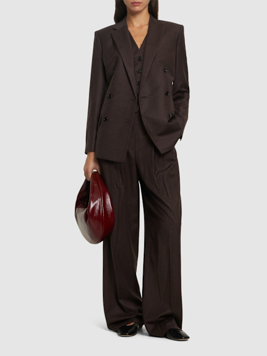 Luisaviaroma Pantaloni dritti in lana con pinces Italy