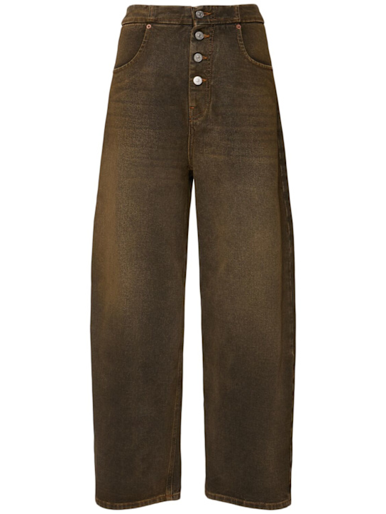 Luisaviaroma Jeans cropped vita alta in cotone washed Promozione
