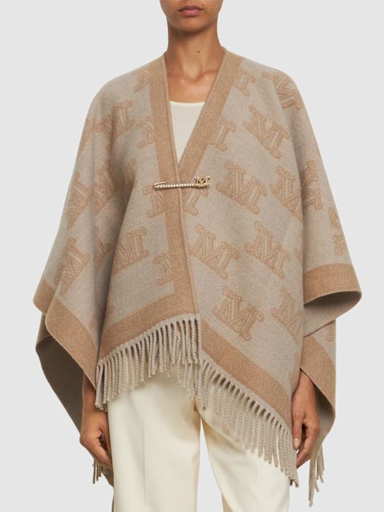 Luisaviaroma Mantella Frine in lana jacquard con logo Sconti questo mese