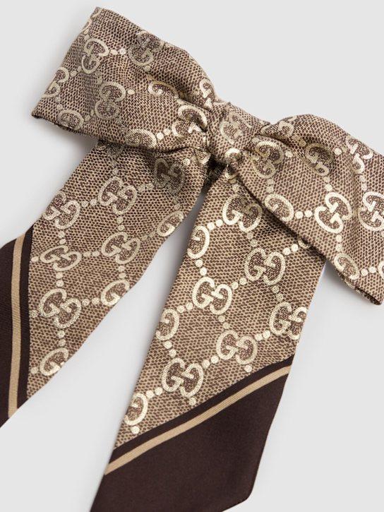 Luisaviaroma Elastico scrunchie in seta jacquard GG In Linea