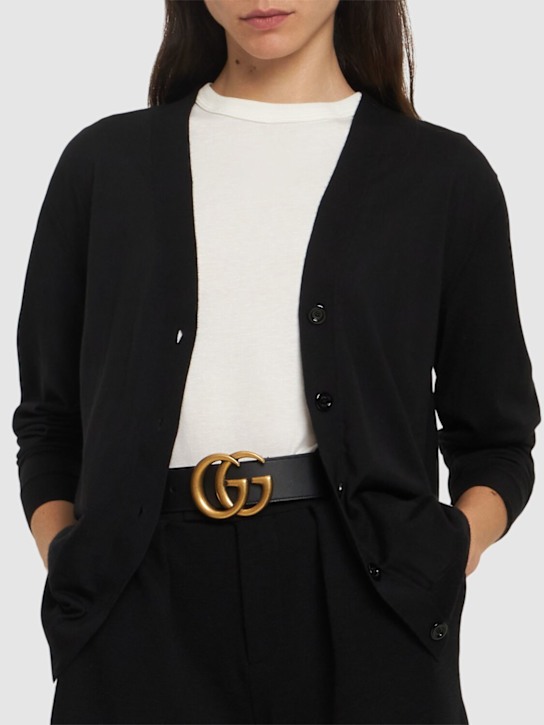 Luisaviaroma Cintura in pelle con logo GG 4cm Offerta speciale