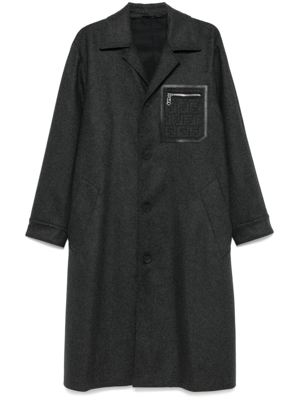 Fendi `FF` Embossed Coat Outlet