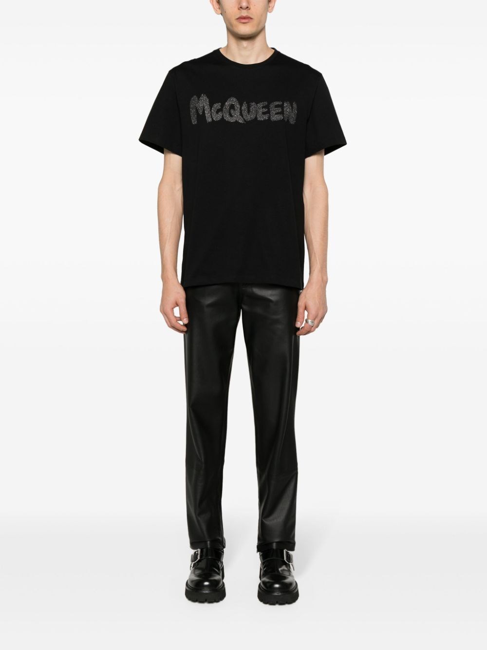 Alexander mcqueen `Graffiti` Print T-Shirt Sconti questo mese