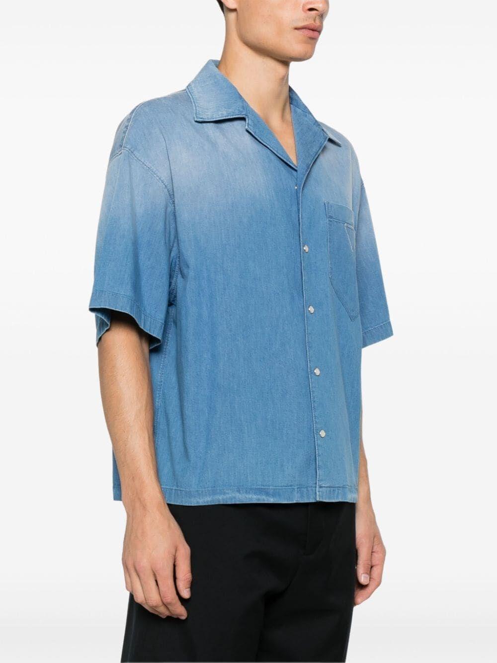 Prada Light Denim Short Sleeve Shirt Spedizione gratuita