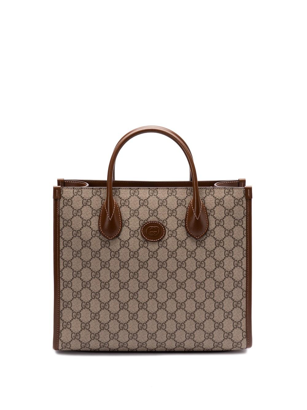 Gucci `Interlocking GG` Small Tote Presa