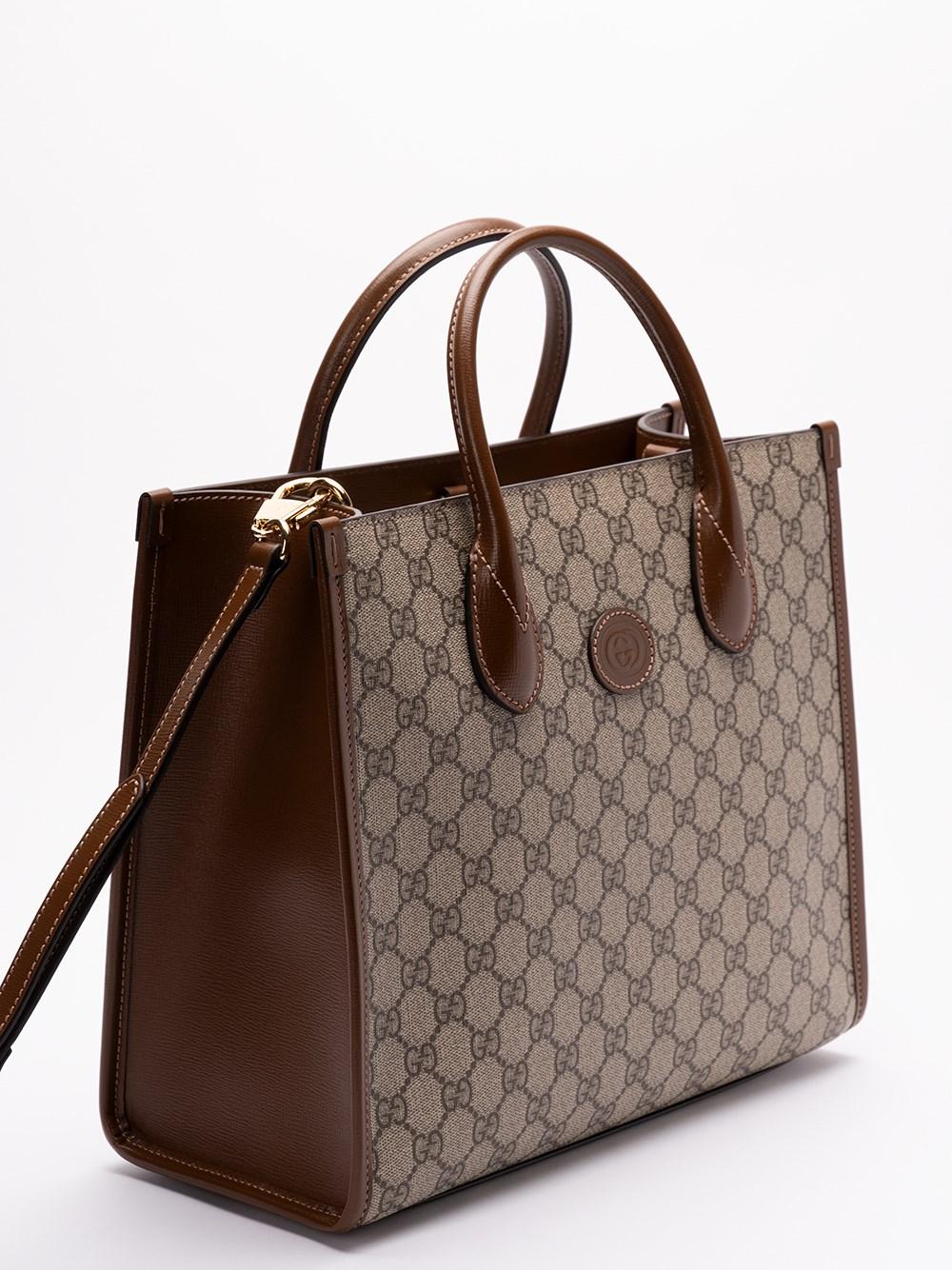 Gucci `Interlocking GG` Small Tote Presa