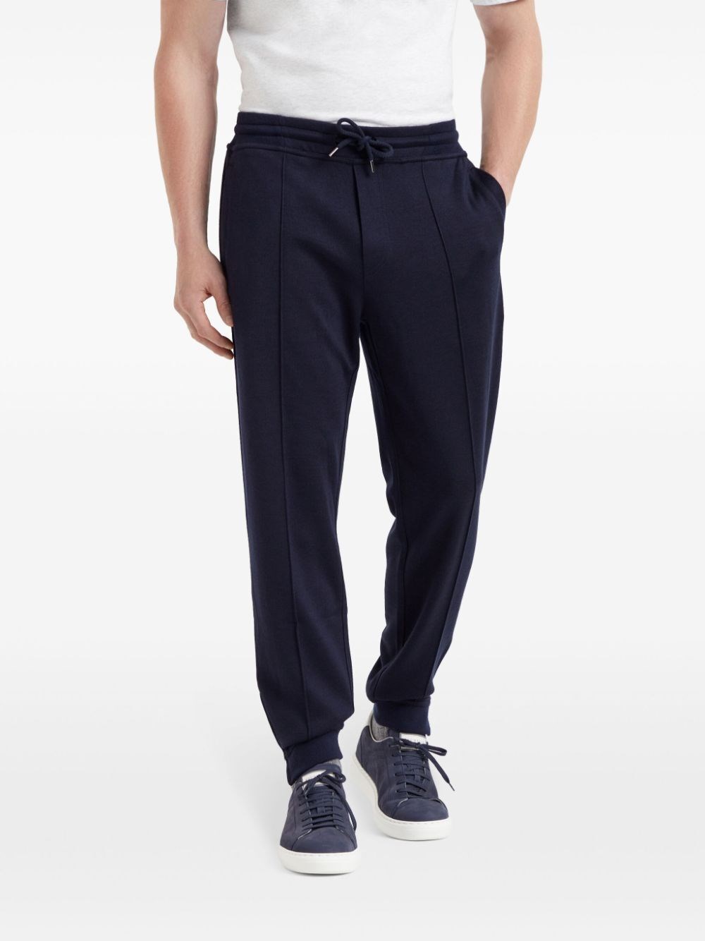 Brunello cucinelli Pants With Crête Detail And Elasticated Zipper Cuffs Offerta