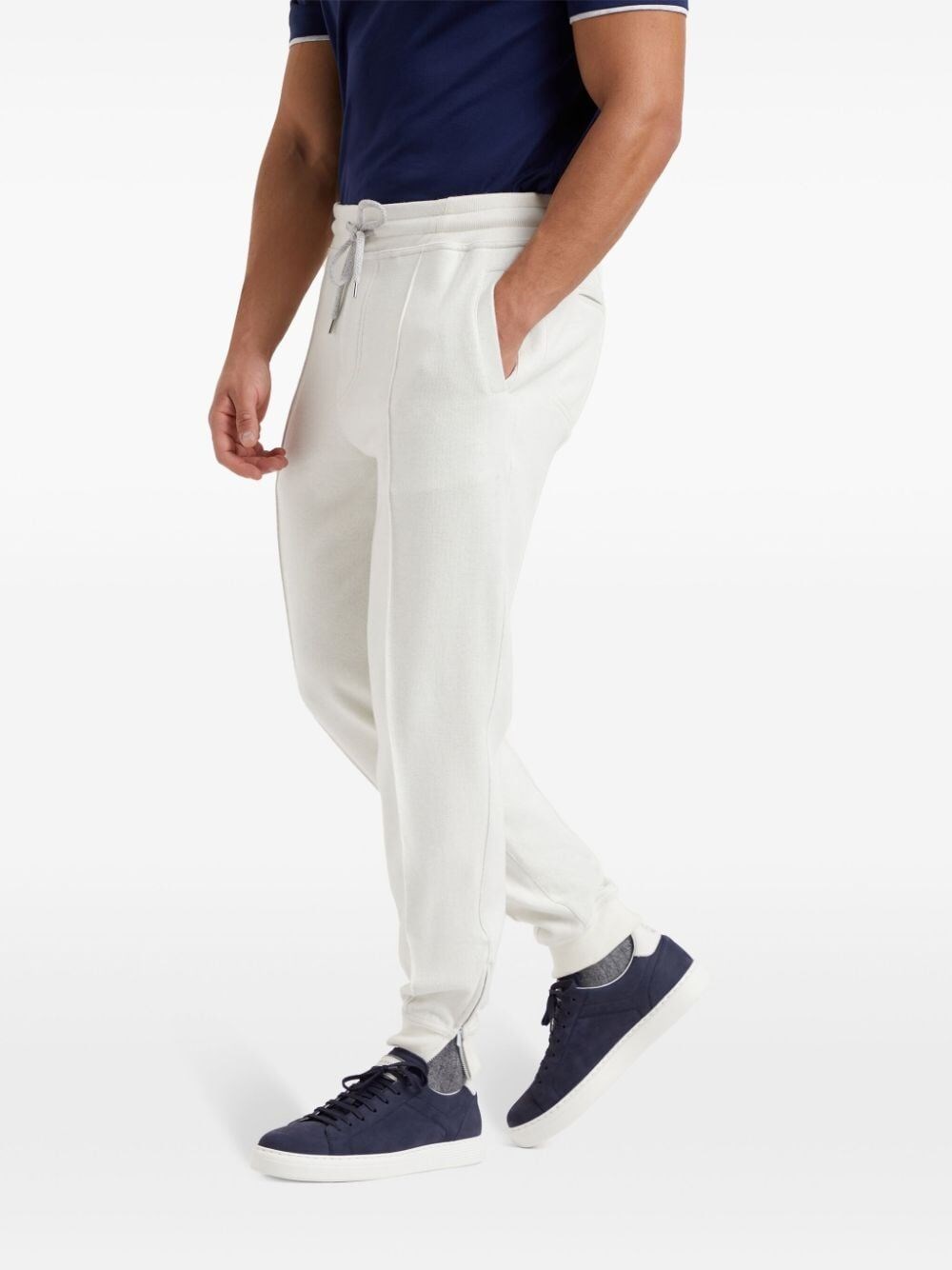 Brunello cucinelli Pants With Crête Detail And Elasticated Zipper Cuffs Online