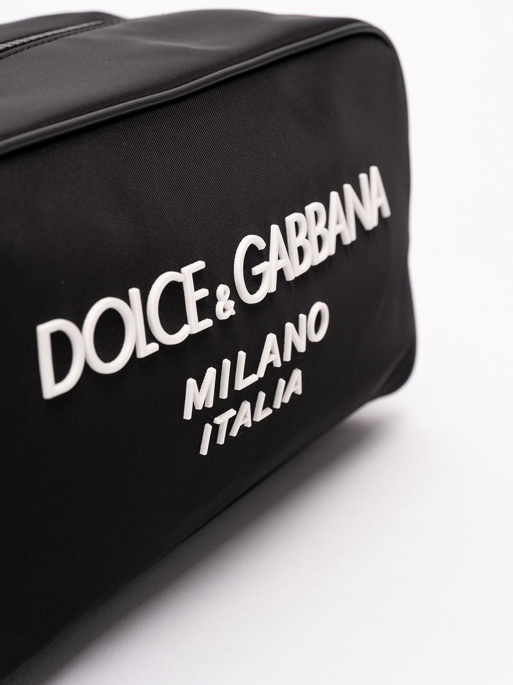 Dolce & gabbana Toiletry Bag With Rubberized Logo Qualità