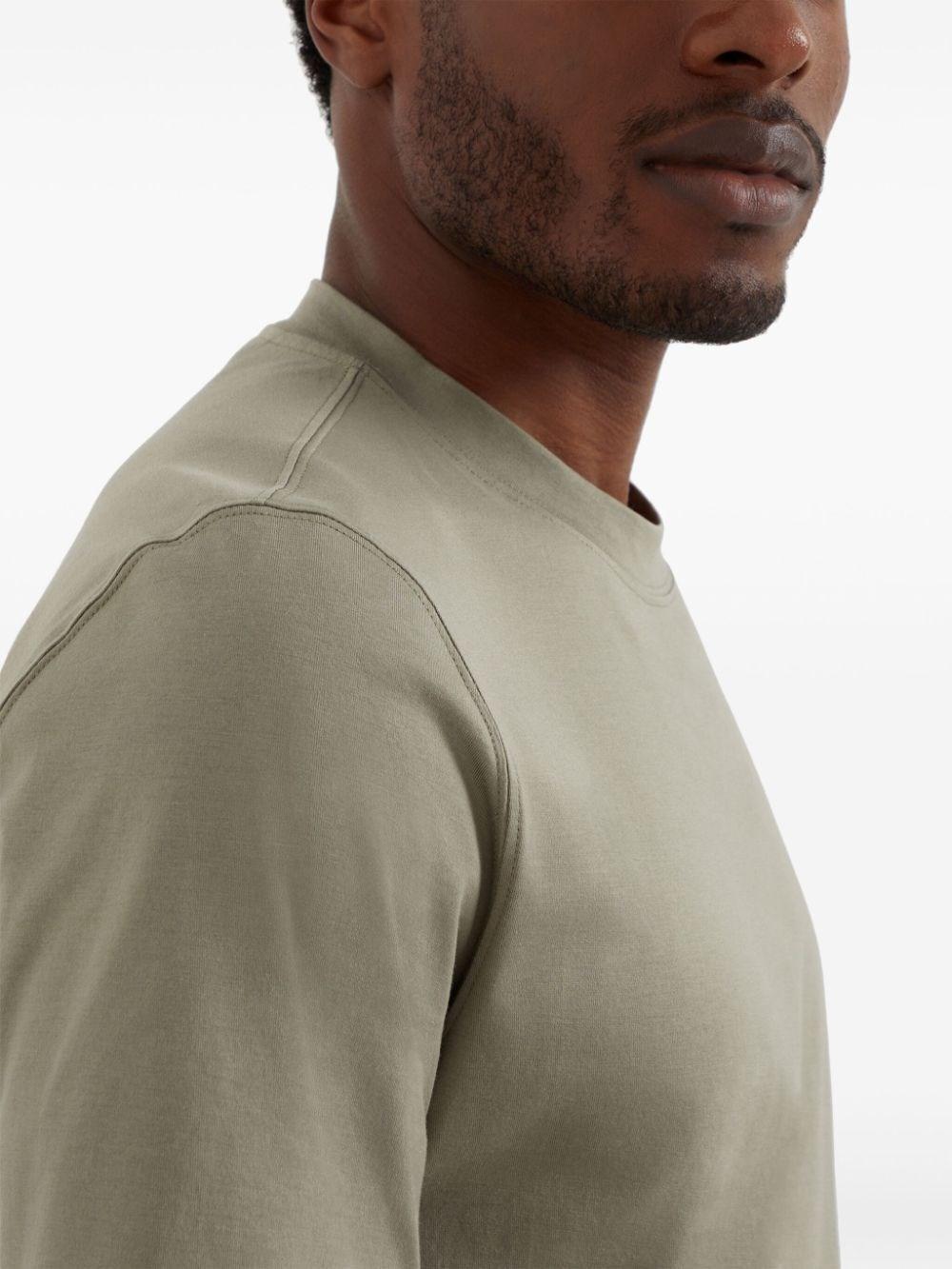 Brunello cucinelli Crew-Neck T-Shirt With Printed Logo Offerte