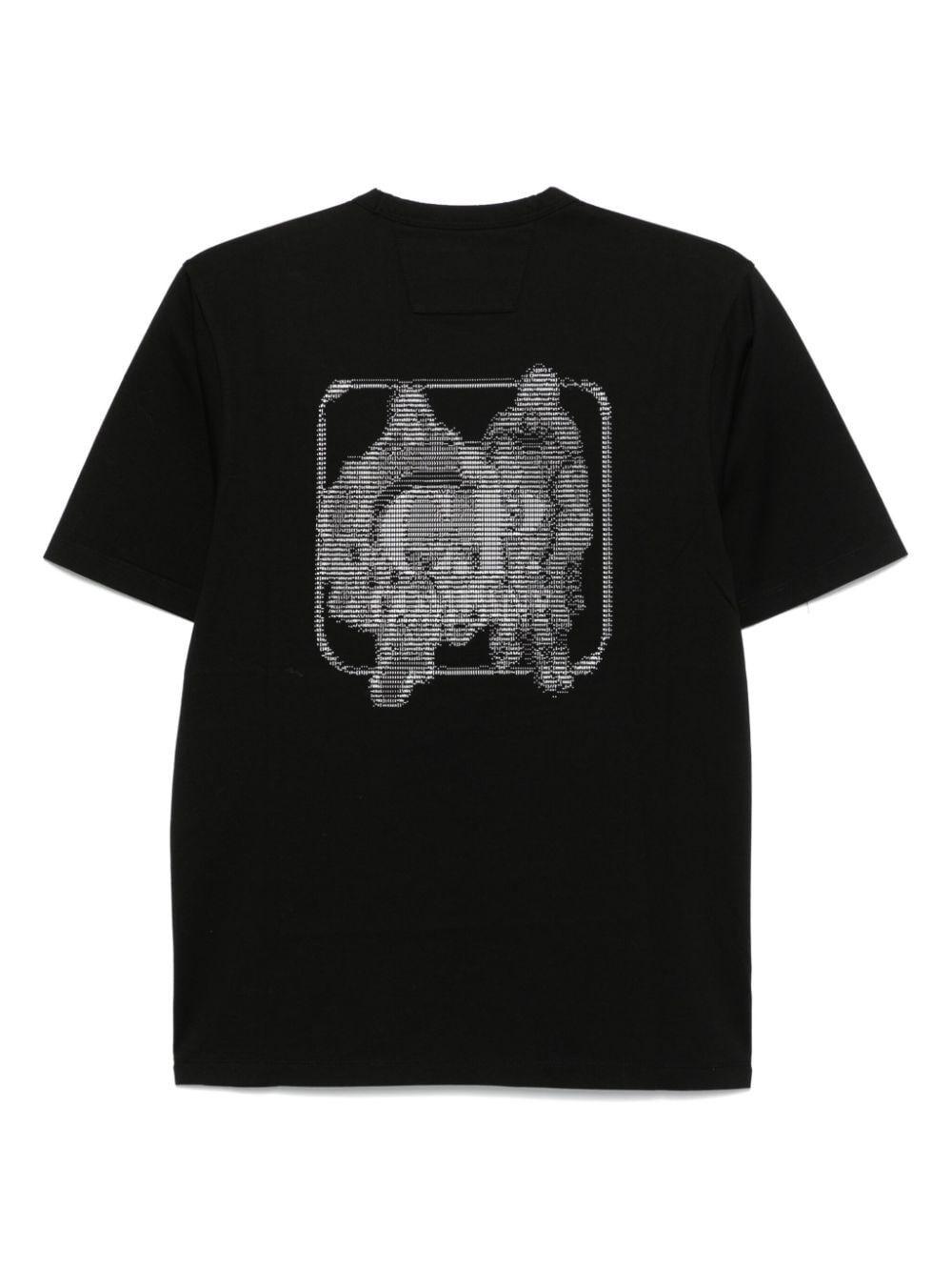 C.p. company `Metropolis Series` Blurred Logo Graphic T-Shirt Moda