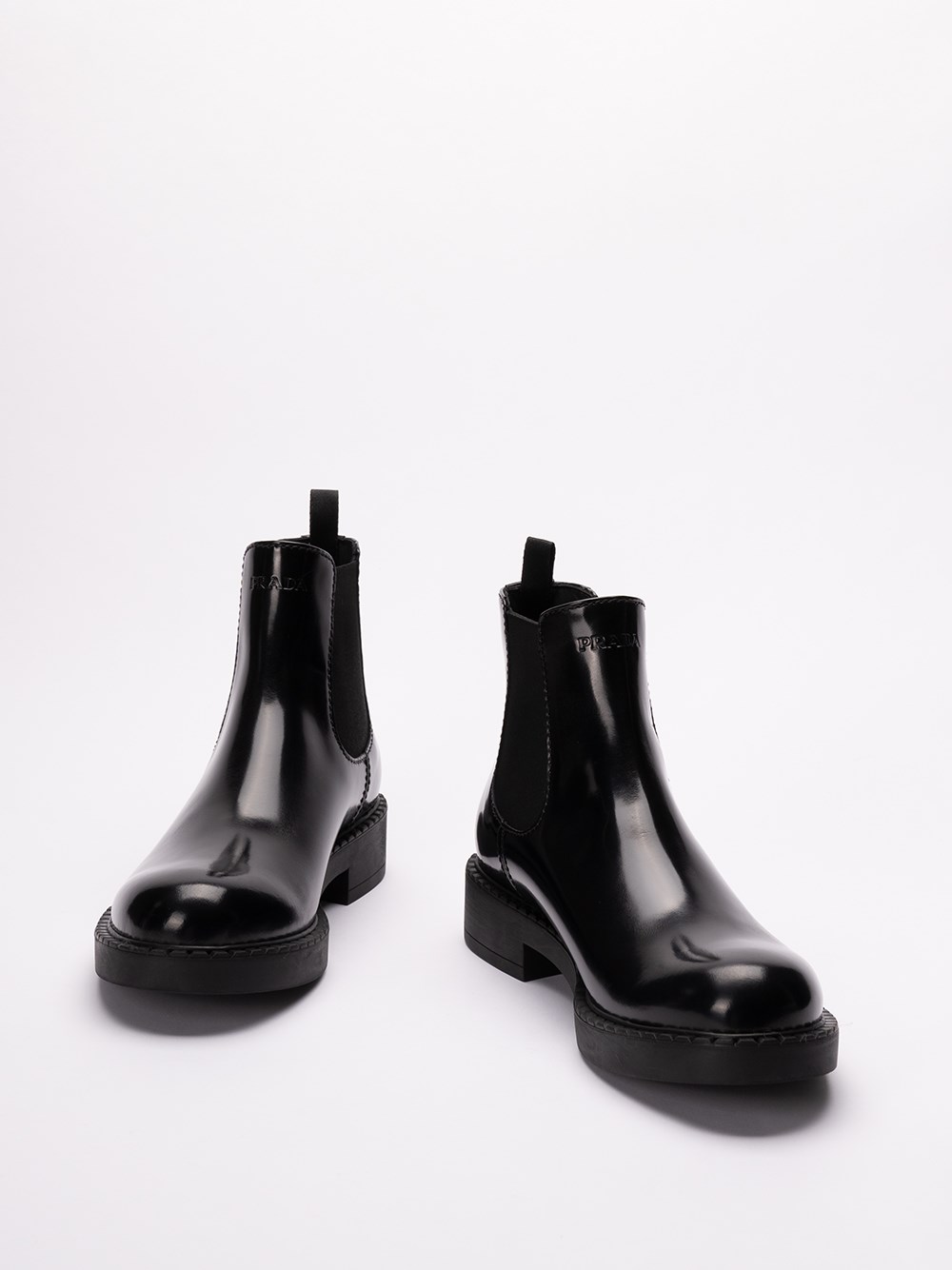 Prada Brushed Leather Chelsea Boots In Linea