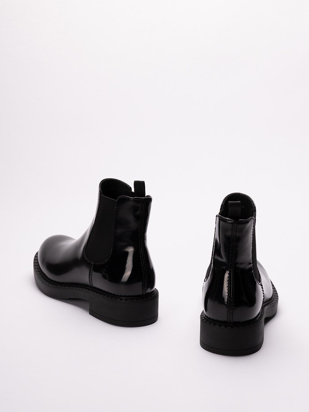 Prada Brushed Leather Chelsea Boots In Linea
