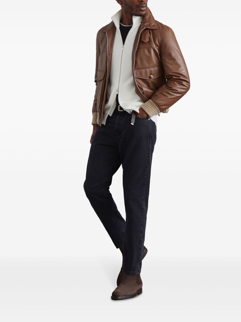 Brunello cucinelli Crew Neck T-Shirt With Faux-Layering Spedizione Gratuita