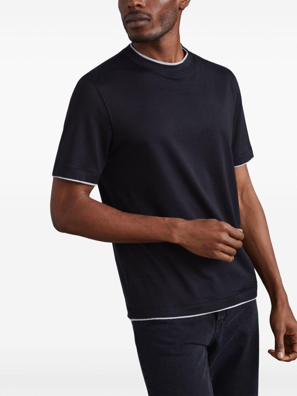 Brunello cucinelli Crew Neck T-Shirt With Faux-Layering Spedizione Gratuita