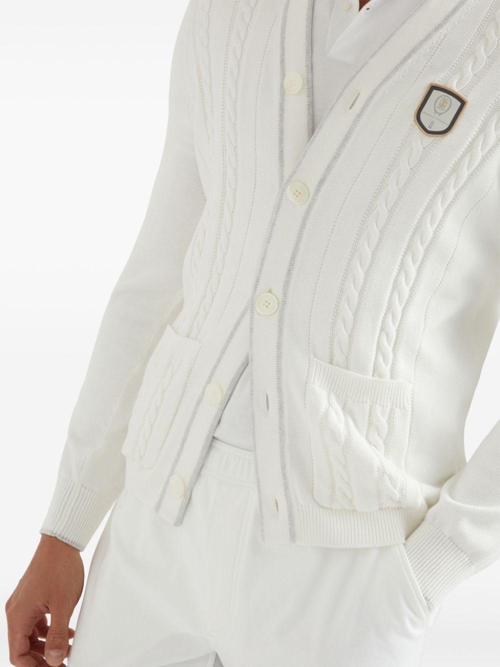Brunello cucinelli Knit Cardigan With Tennis Badge Pezzi Unici