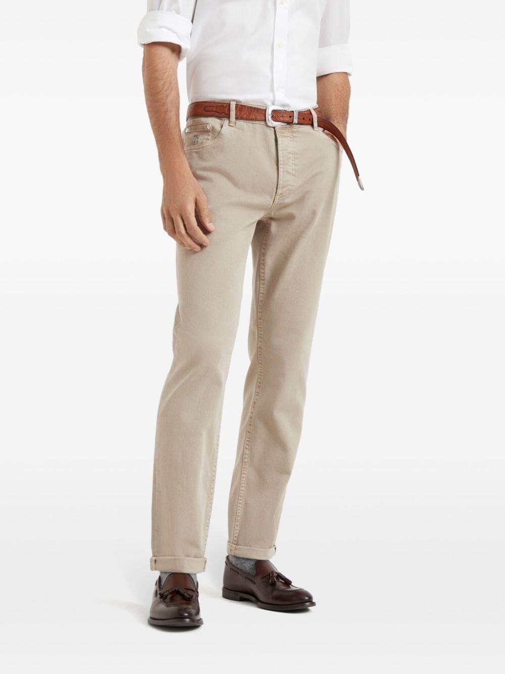 Brunello cucinelli Denim Traditional Fit Five-Pocket Pants Shopping Online
