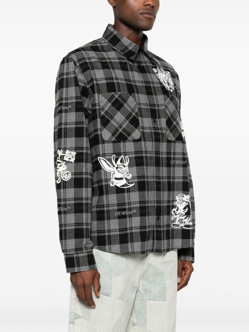 Off white `Character` Check Flannel Shirt Offerta Anniversario