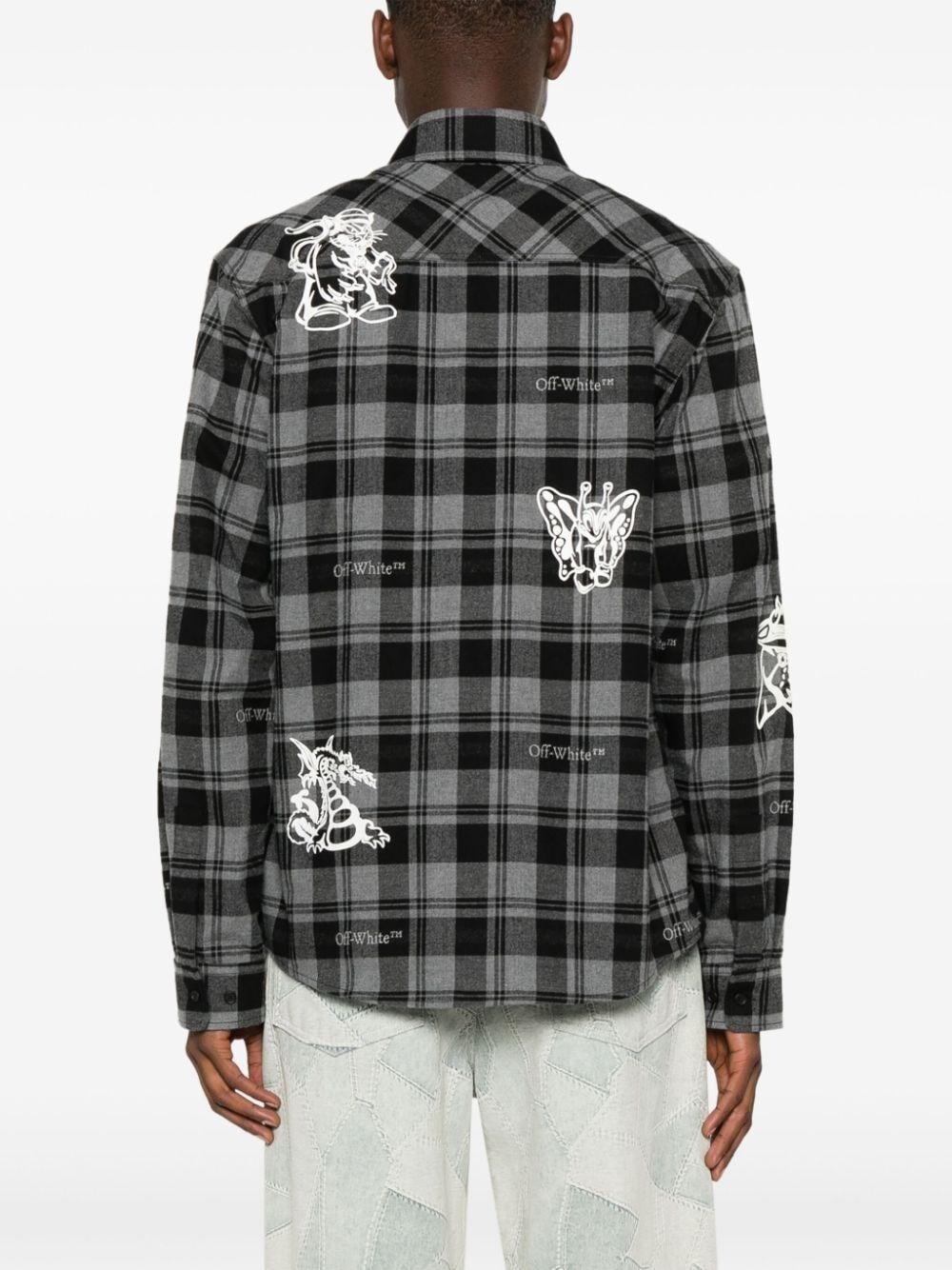 Off white `Character` Check Flannel Shirt Offerta Anniversario