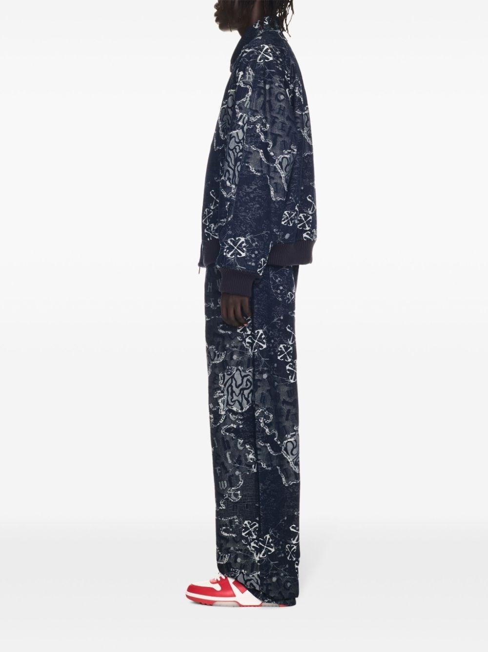 Off white `Camo` Denim Bomber Jacket Vendita