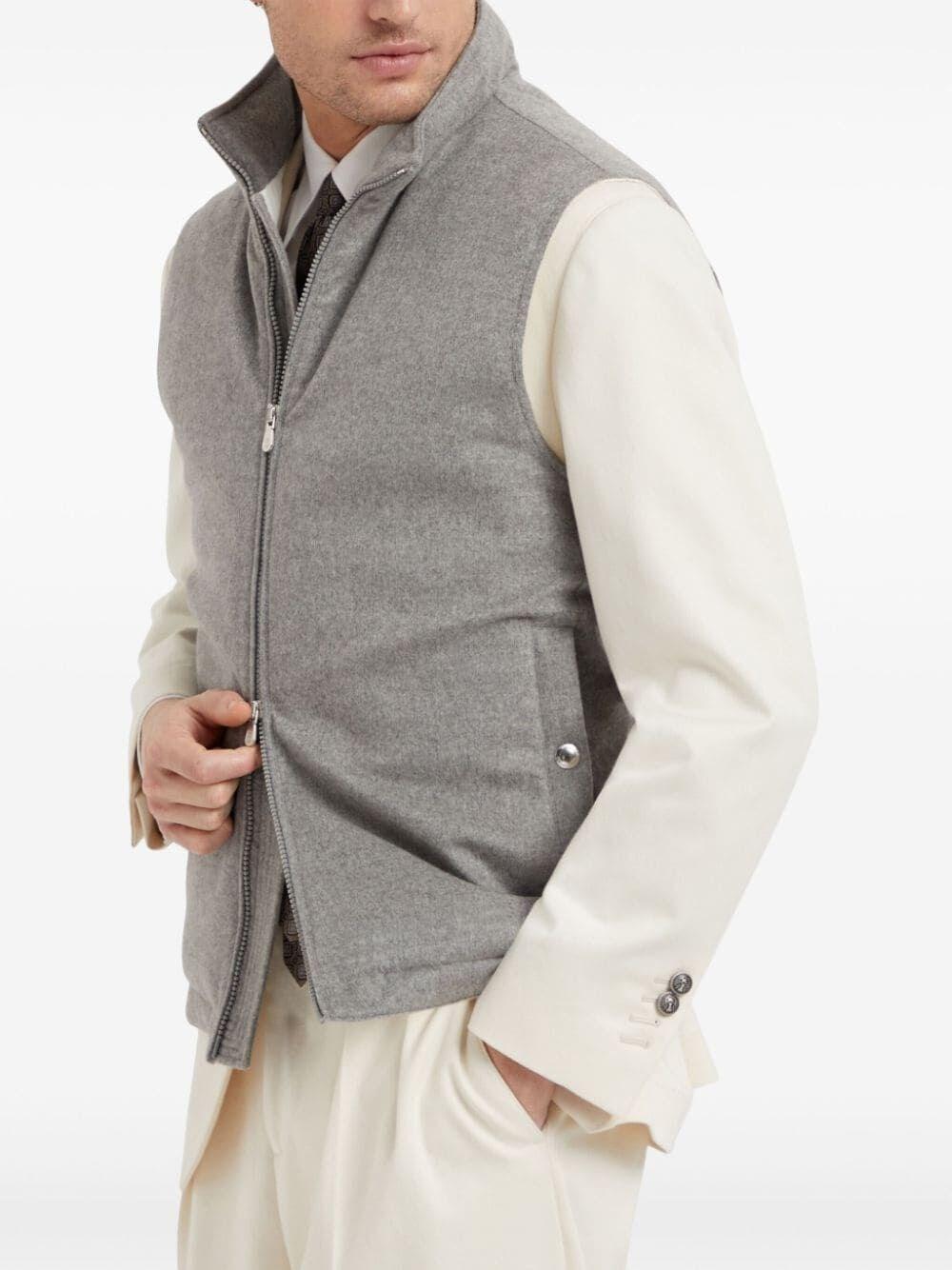 Brunello cucinelli Cashmere Padded Sleeveless Outerwear In Saldo