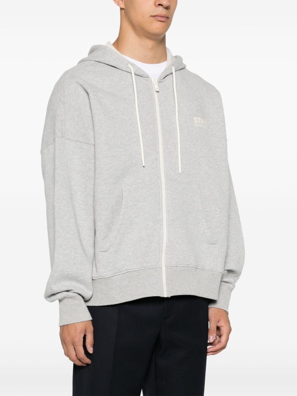 Golden goose `Star` Zipped Hoodie Logo Printed Saldi Di Fabbrica