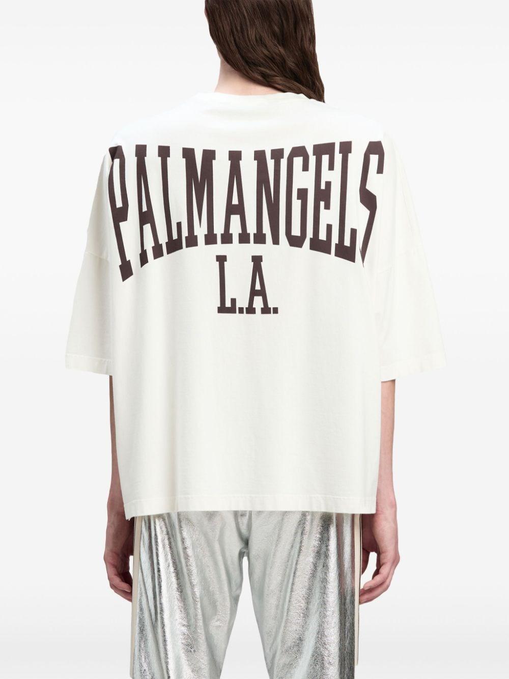 Palm angels `Back College` Oversized T-Shirt In Vendita