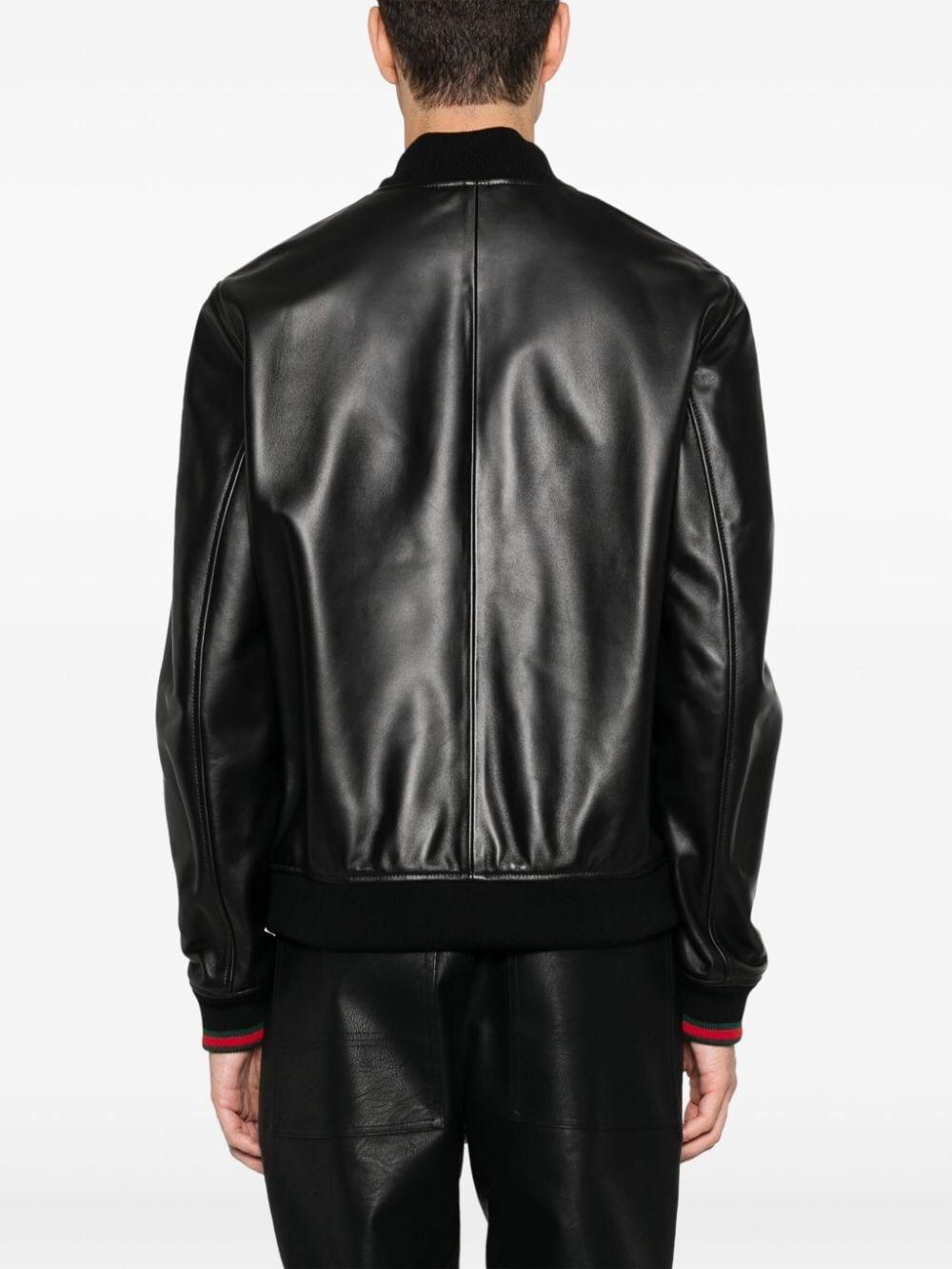 Gucci Leather Bomber Jacket Nuova