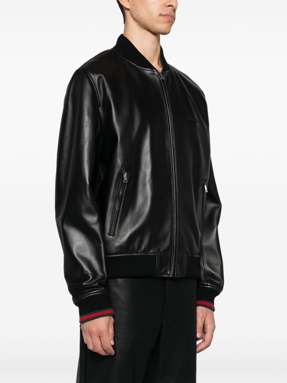Gucci Leather Bomber Jacket Nuova