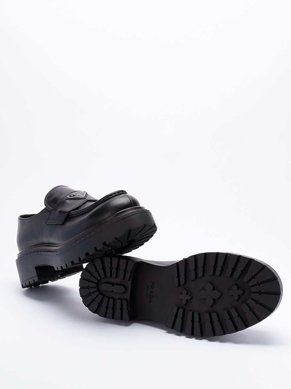 Prada Leather Loafers Comprare a buon mercato