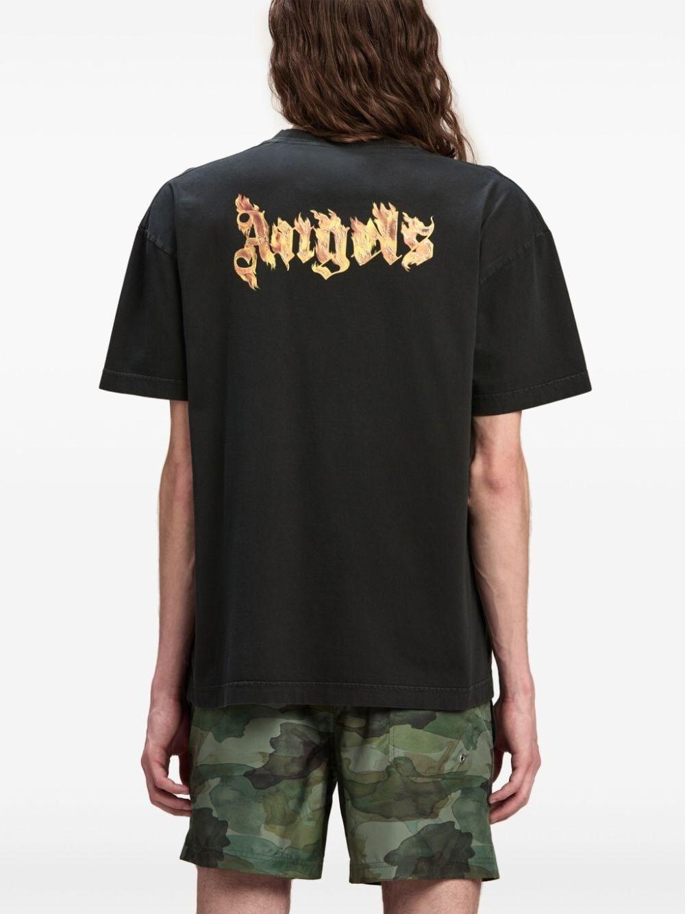 Palm angels `Burning Logo` T-Shirt Rilascio limitato