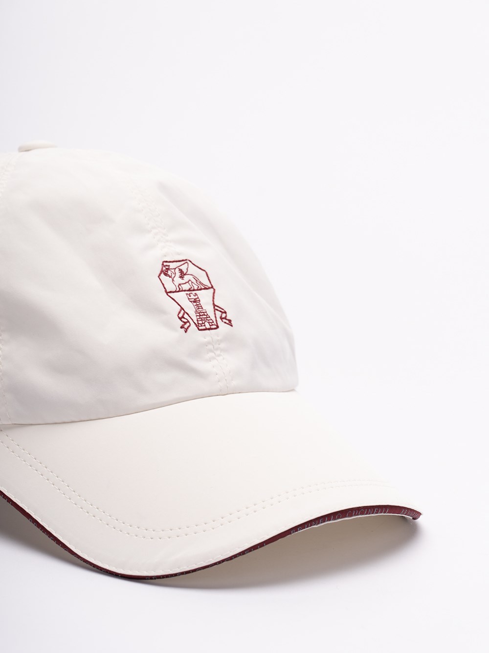 Brunello cucinelli Water-Resistant Baseball Cap With Contrast Details And Embroidered Logo Pezzi Unici