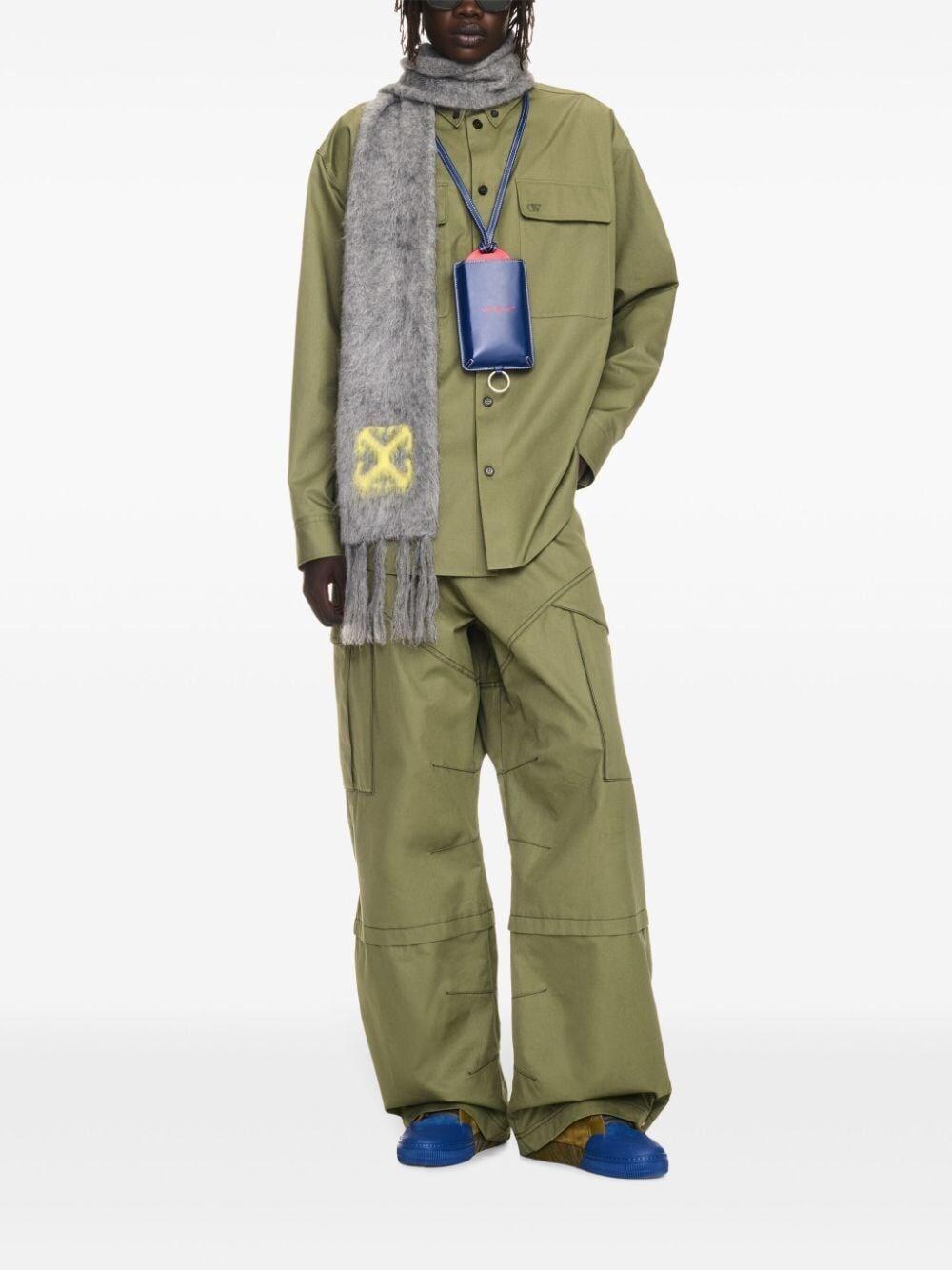 Off white `Ow Emb Cot Milit` Overshirt Fino al 60% di sconto