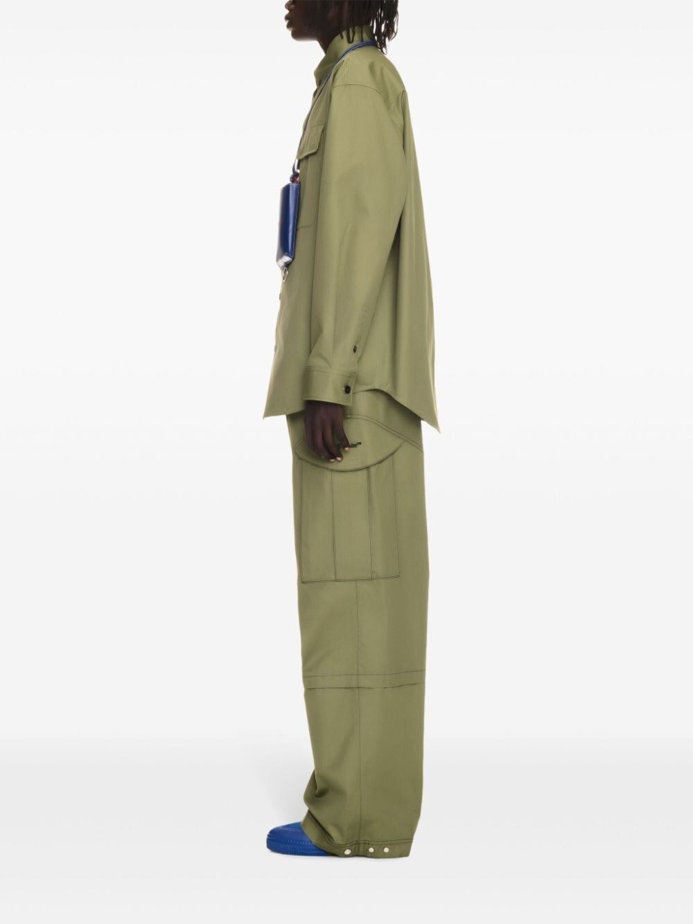 Off white `Ow Emb Cot Milit` Overshirt Fino al 60% di sconto