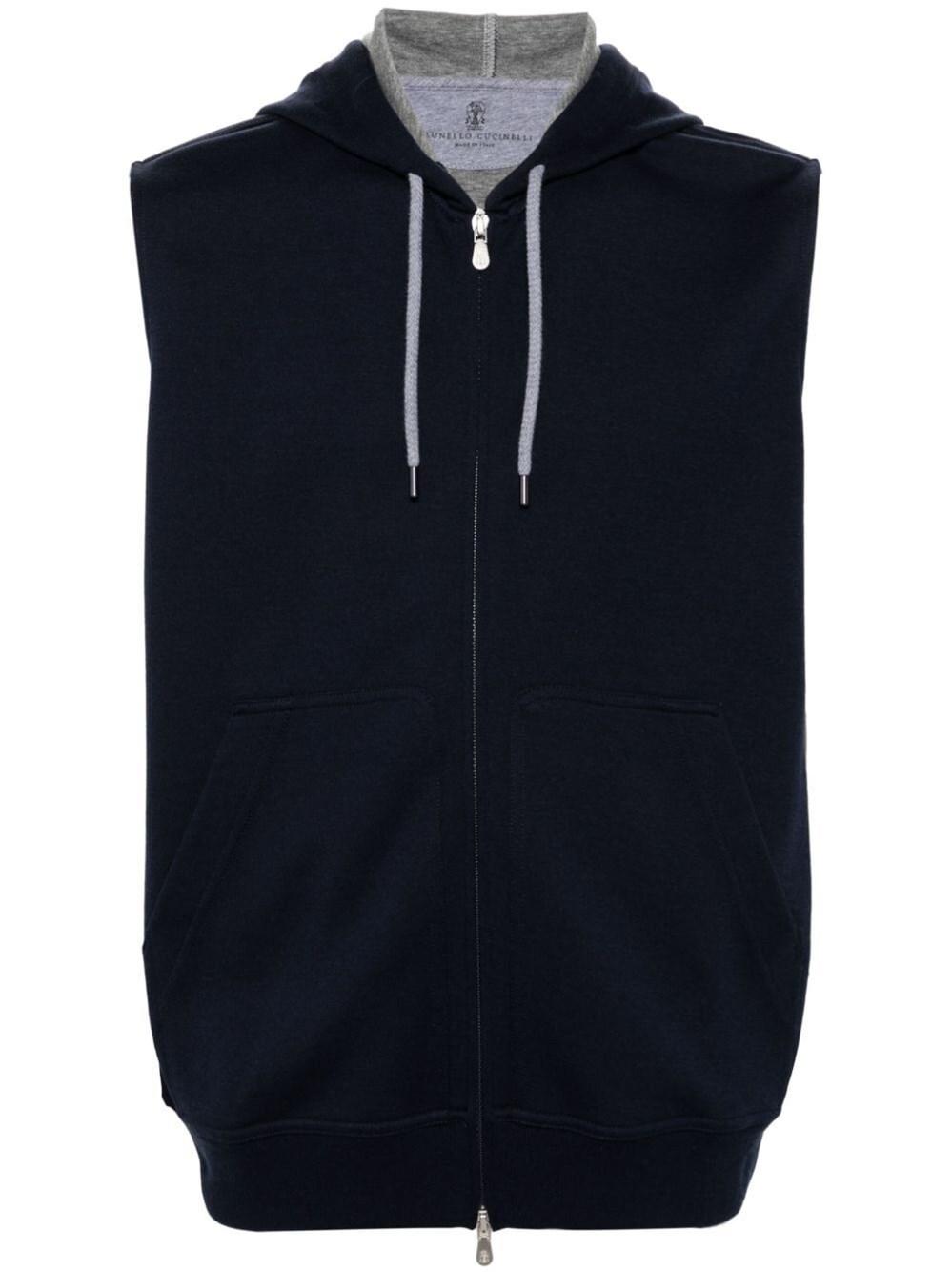 Brunello cucinelli Sleeveless Sweatshirt With Zipper And Hood Fino al 55% di sconto