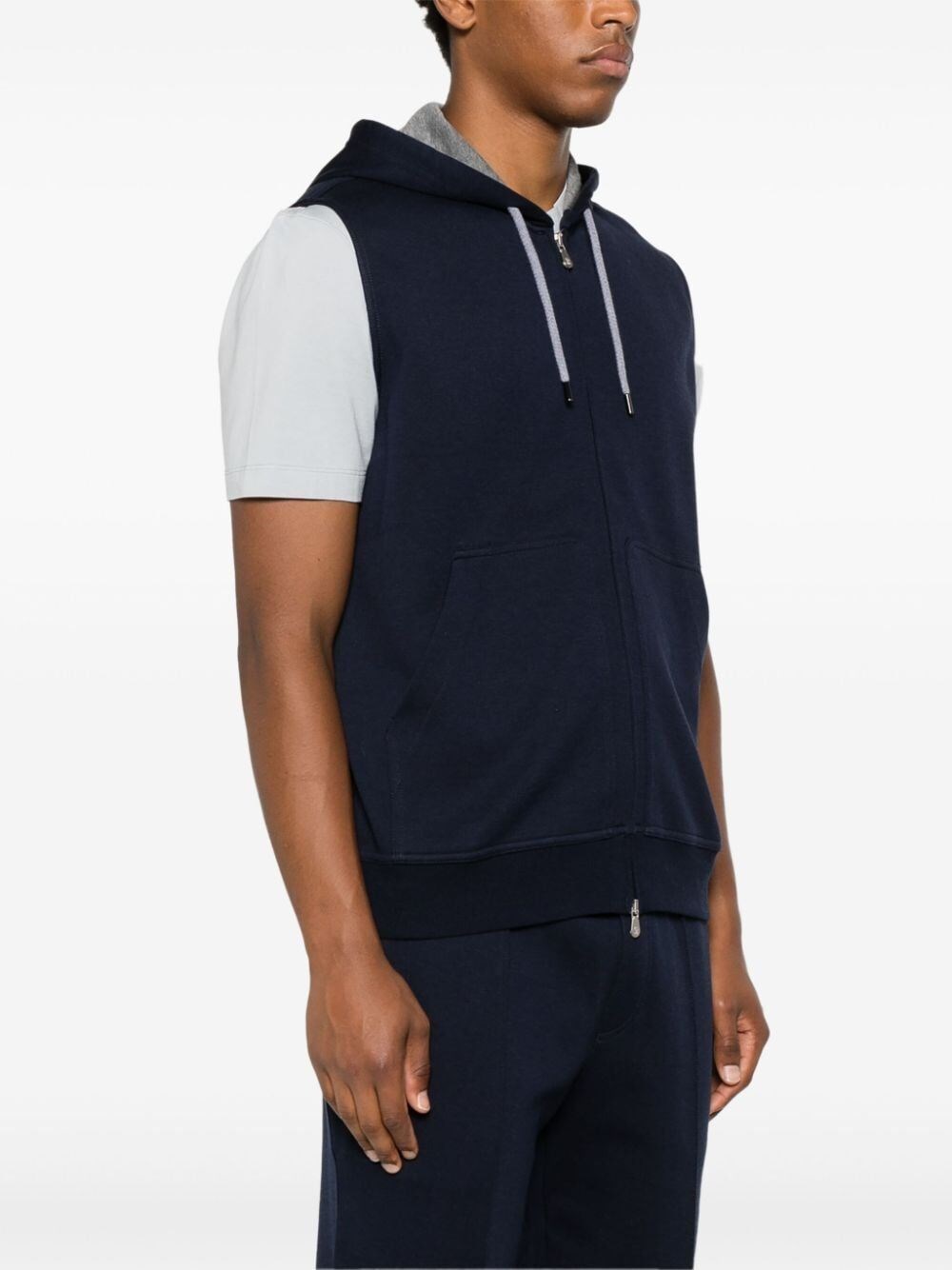 Brunello cucinelli Sleeveless Sweatshirt With Zipper And Hood Fino al 55% di sconto