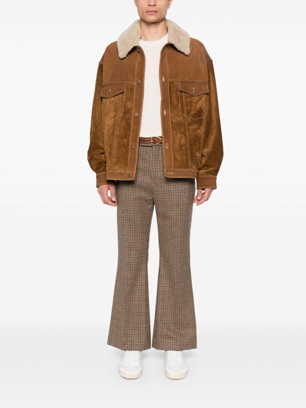 Golden goose `Journey` Leather Jacket With Corduroy Aspect Details Super sconto