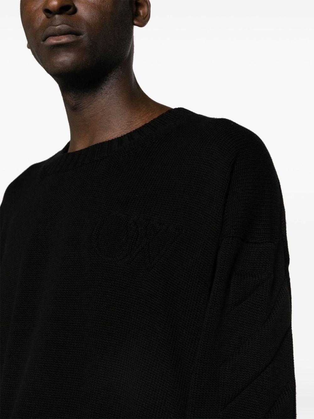 Off white `3D Diag` Knit Crew-Neck Sweater Black Friday Prezzi