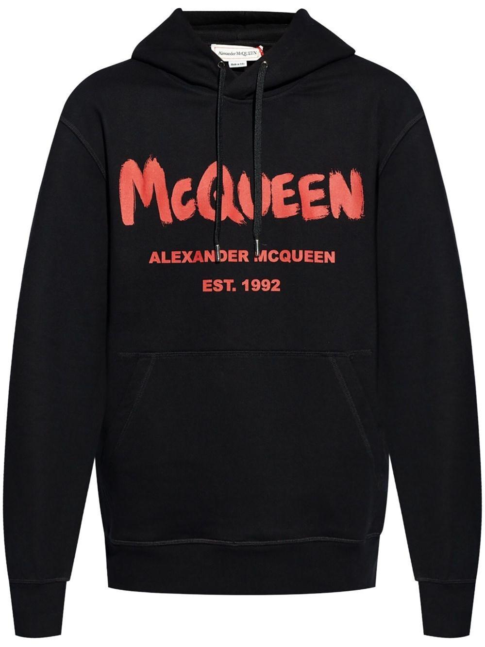 Alexander mcqueen `Graffiti` Print Hoodie Nuovo