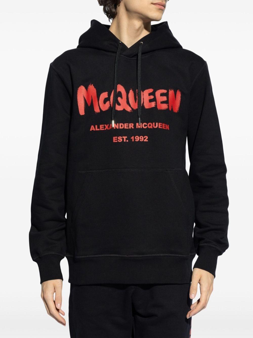 Alexander mcqueen `Graffiti` Print Hoodie Nuovo