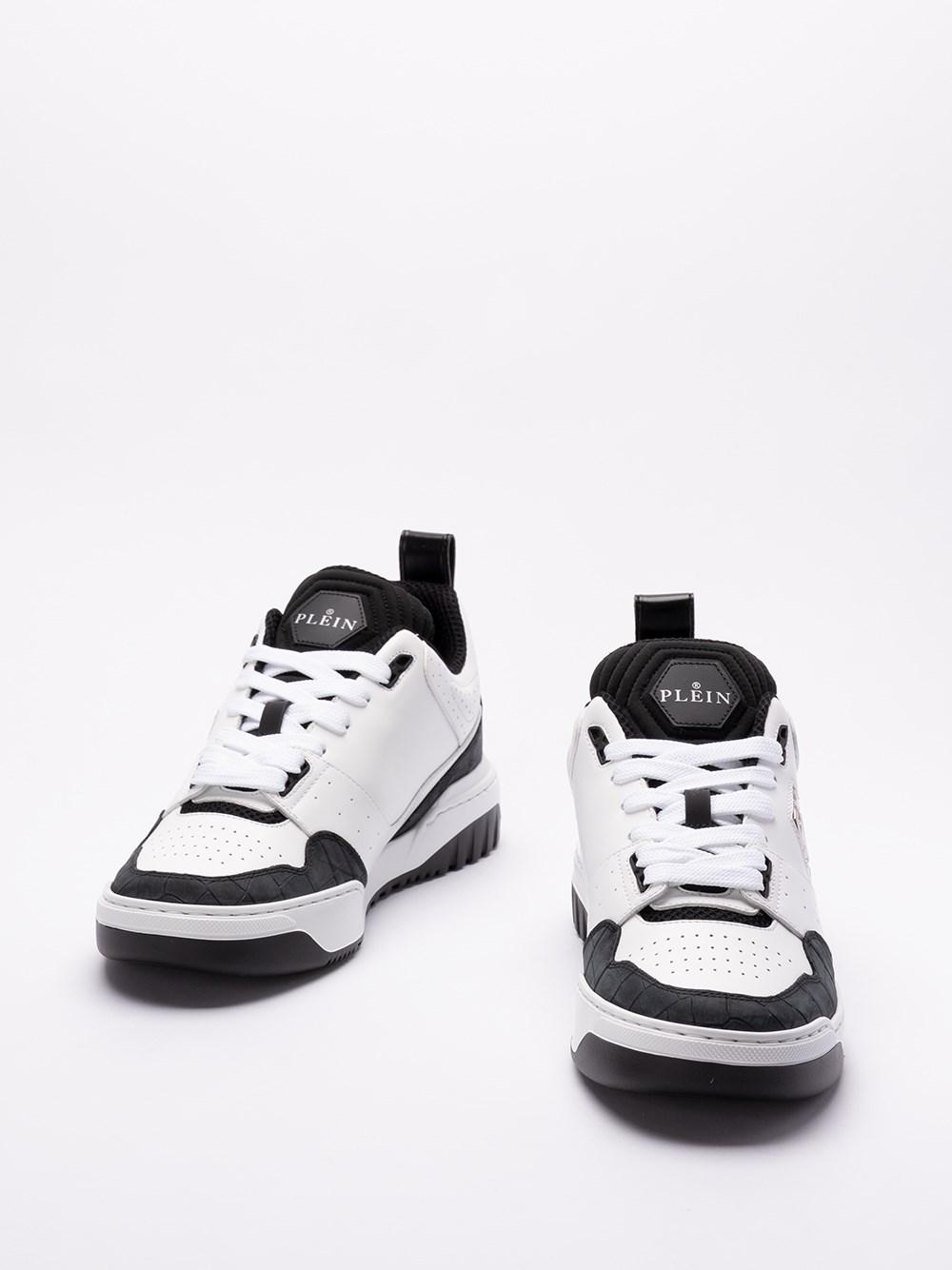 Philipp plein Croco Printed Leather Low-Top Sneakers Outlet