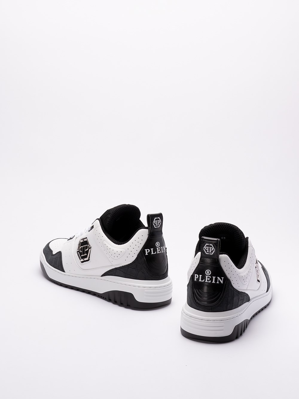 Philipp plein Croco Printed Leather Low-Top Sneakers Outlet