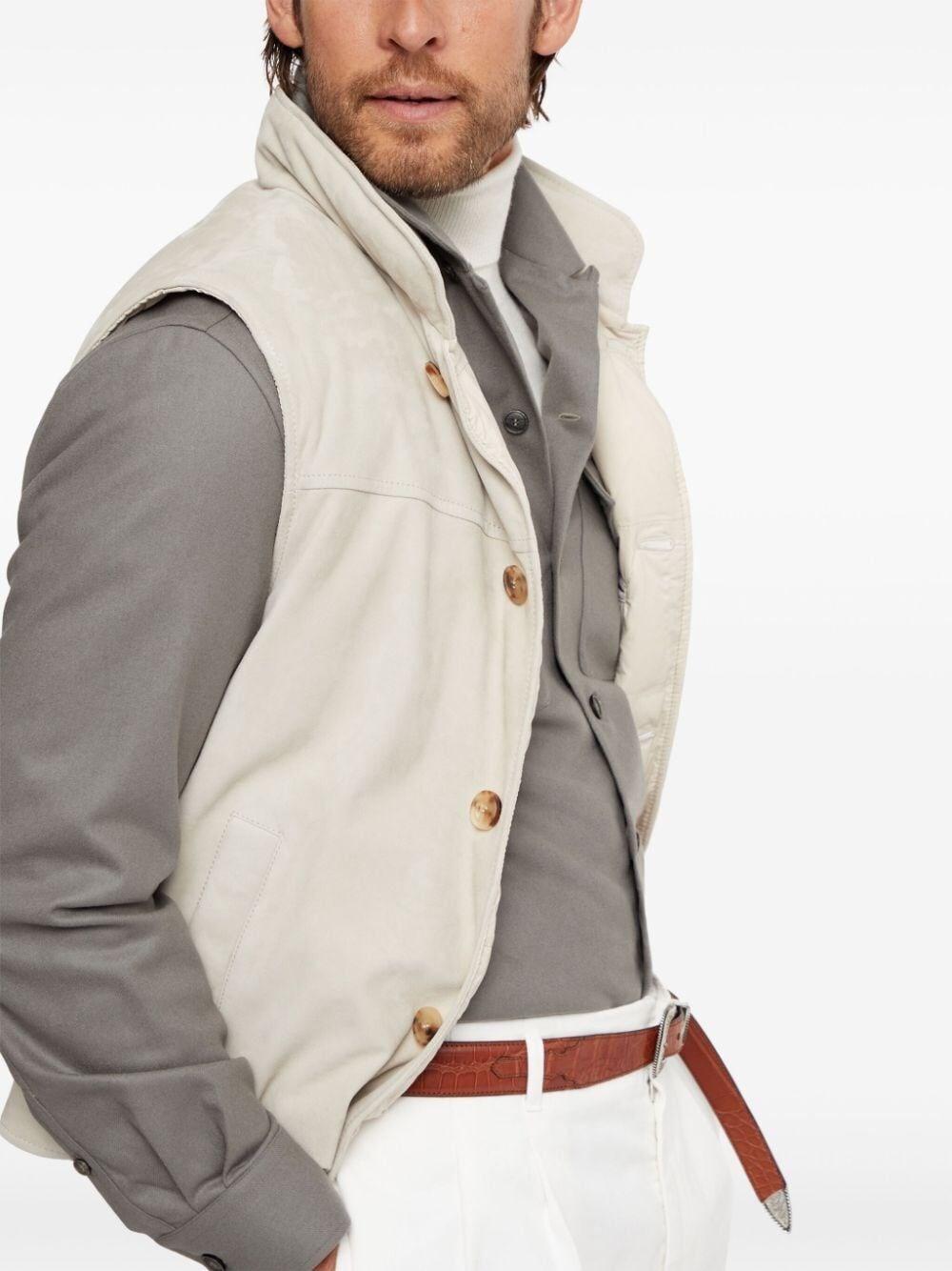 Brunello cucinelli Padded Leather Vest Offerta speciale