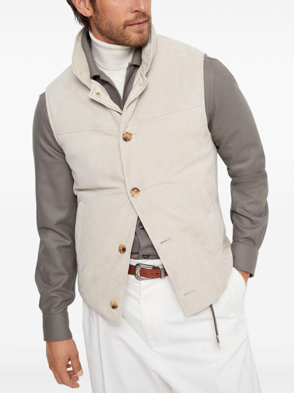 Brunello cucinelli Padded Leather Vest Offerta speciale