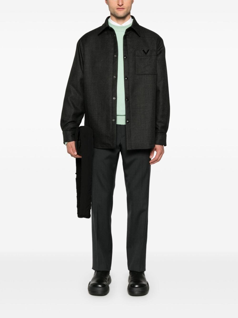 Valentino garavani `V Detail` Shirt Jacket Offerta speciale della fabbrica
