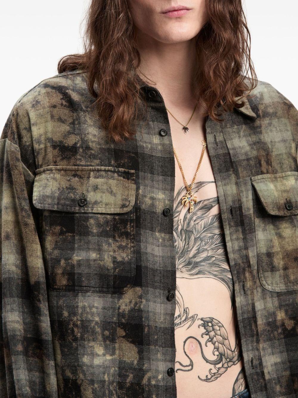 Palm angels `Curved Logo` Check Shirt Offerta San Valentino