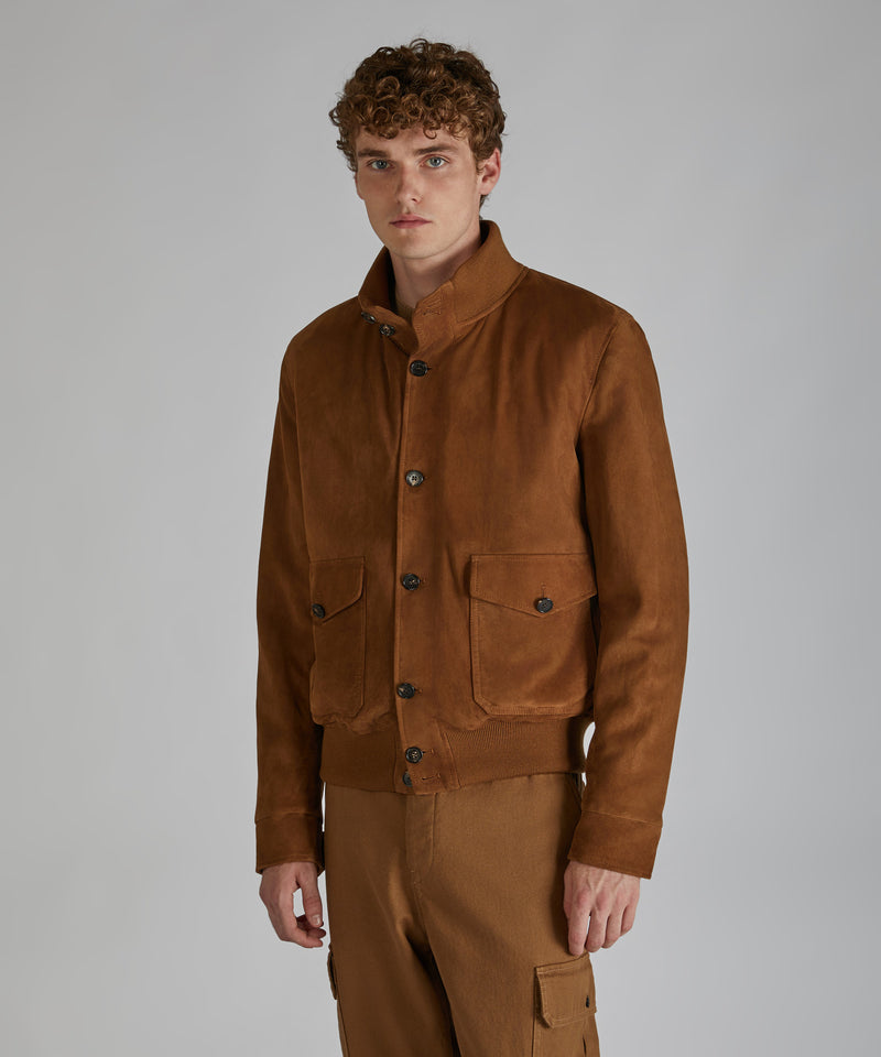 Slowear Bomber in pelle scamosciata Pezzi Unici